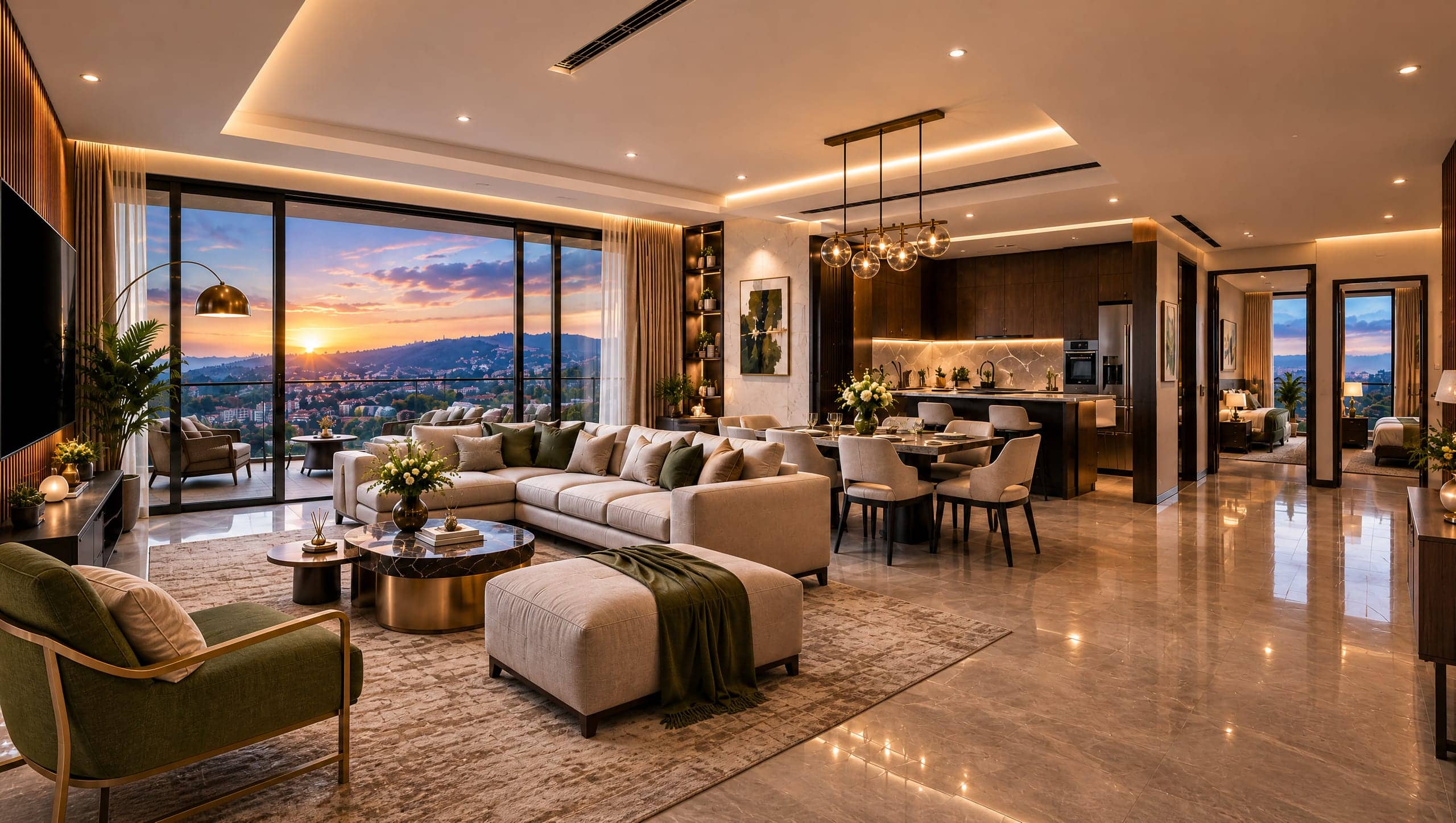 Two-bedroom living room